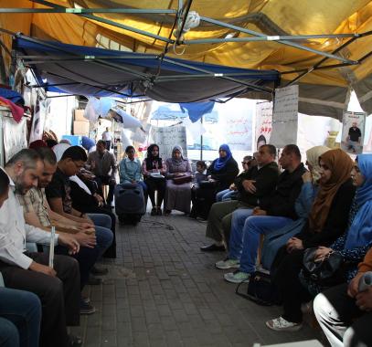 مدرسة قلقيلية للمكفوفين تنظم وقفة تضامنية مع الأسرى.JPG