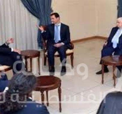 الرئيس السوري بشار الأسد ومبعوث الأمم المتحدة 