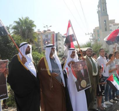 استقبال المواطنين بغزة للوفد الإعلامي المصري المرافق لخالد فوزي