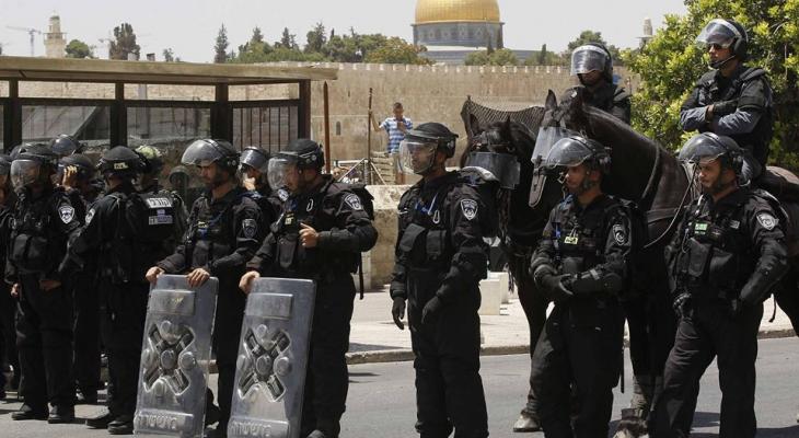 انتشار مكثف لعناصر  شرطة الاحتلال في رحاب المسجد الأقصى
