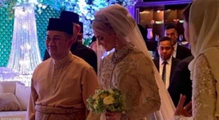 شاهدوا: زفاف أسطوري لولي العهد الماليزي على "حسناء سويدية"