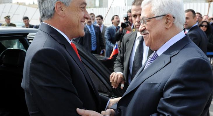 رئيس جمهورية تشيلي مع الرئيس عباس صورة ارشيفية