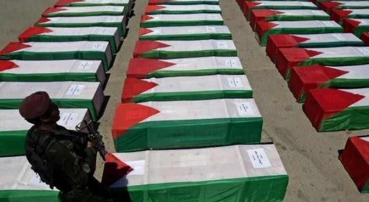 جثامين لشهداء فلسطينيين