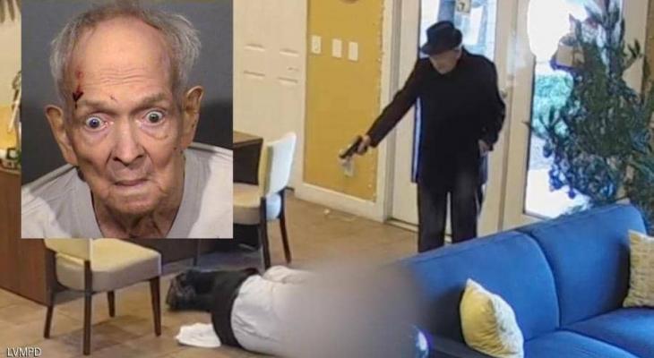 شاهدوا: مسن عمره 93 عاما يطلق النار على "رجل" فيديو "الهجوم الغادر"