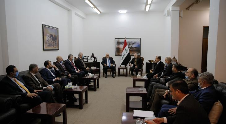 لقاء الرجوب مع قادة الأحزاب العراقية