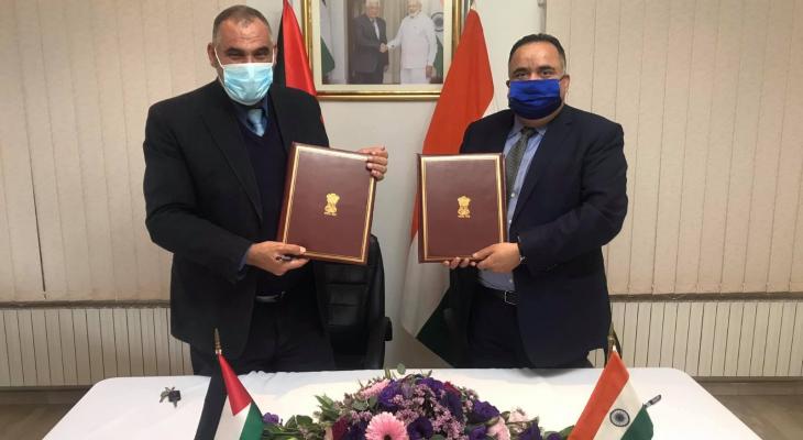 الهند توقع اتفاقيات لمشاريع سريعة الأثر مع فلسطين