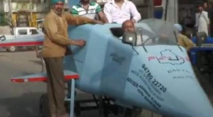 شاهدوا: مهندس هندى يصنع سيارة على شكل طائرة "رافال" تجوب الشوارع