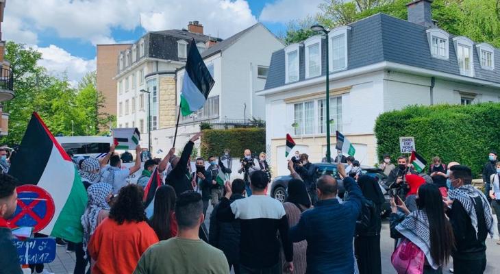 وقفة احتجاجية امام السفارة الاسرائيلية في بروكسل