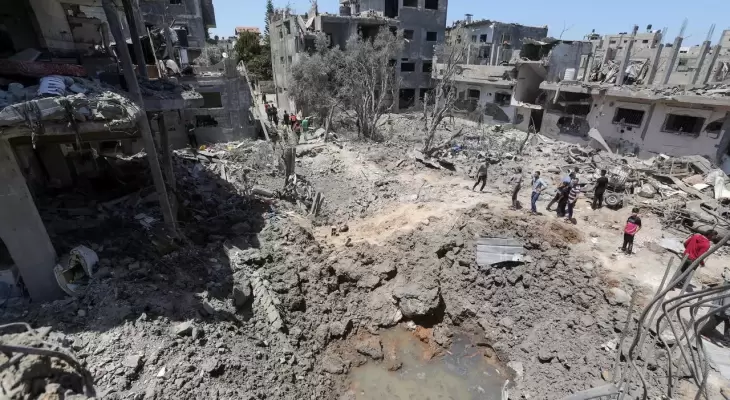 منازل مهدمة جراء القصف الإسرائيلي على غزة