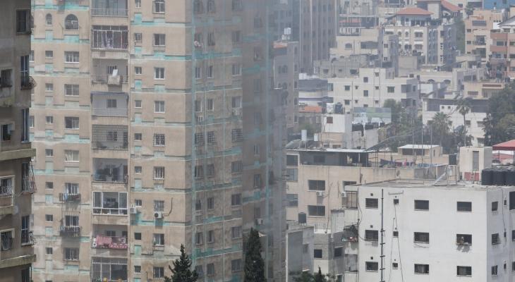 قصف برج الجندي المجهول بغزة