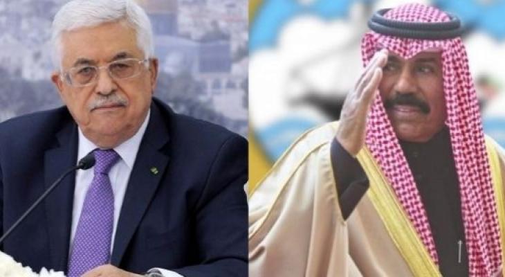 اتصال هاتفي بين الرئيس عباس وأمير دولة الكويت.jpg