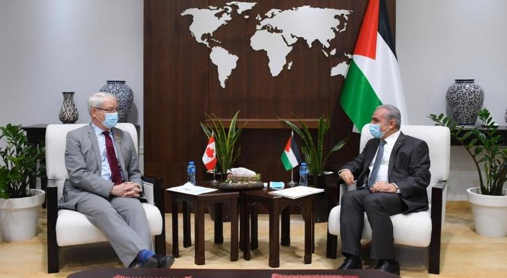 اشتية يلتقي وزير الخارجية الكندي لبحث آخر التطورات الفلسطينية