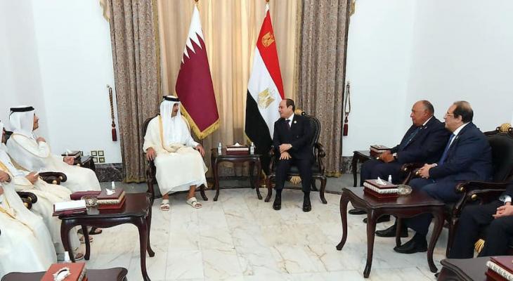 الرئيس المصري وأمير قطر.