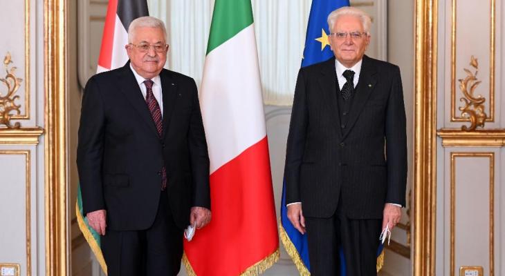 الرئيس محمود عباس أثناء لقاء الرئيس الإيطالي سيرجيو ماتاريلا في روما.jpg