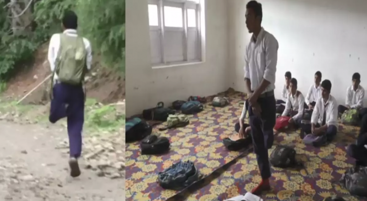 طالب هندى يمشى 2كيلو يوميا على ساق واحدة للوصول لمدرسته GxBkd