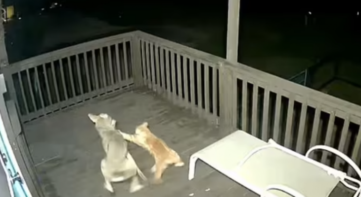 "معركة حامية" بين قطة وذئب في تكساس تنتهي بالتعادل! (فيديو)