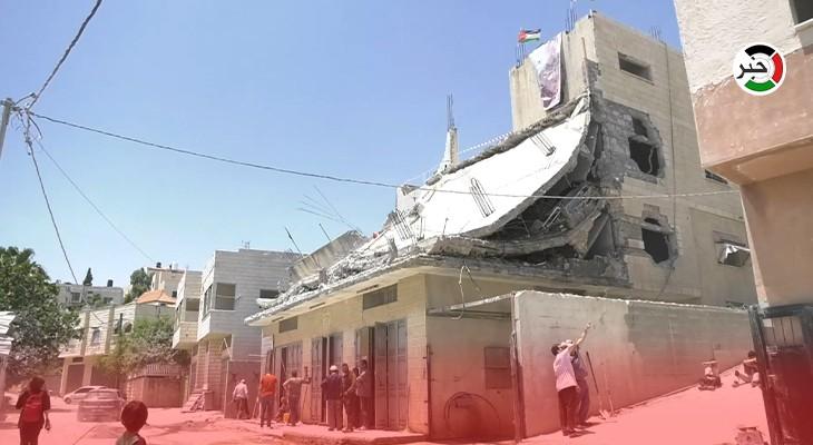 آثار تفجير منزل الاستشهادي ضياء حمارشة في جنين
