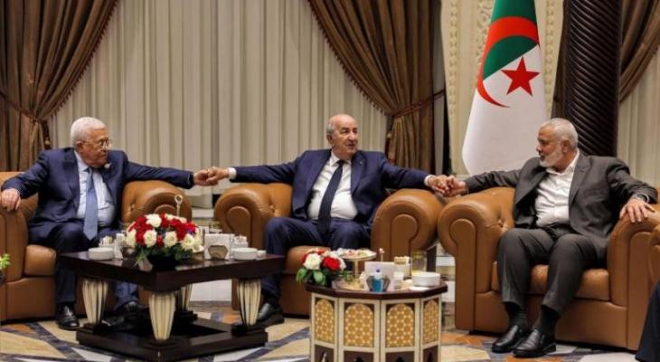 لقاء الرئيس عباس مع هنية في الجزائر