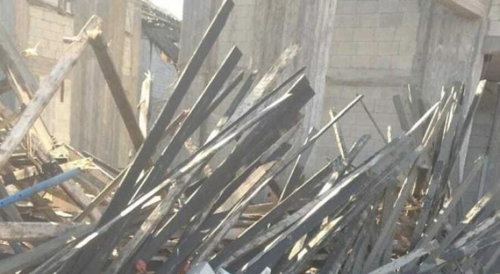 انهيار سقف مبنى قيد الإنشاء في طولكرم