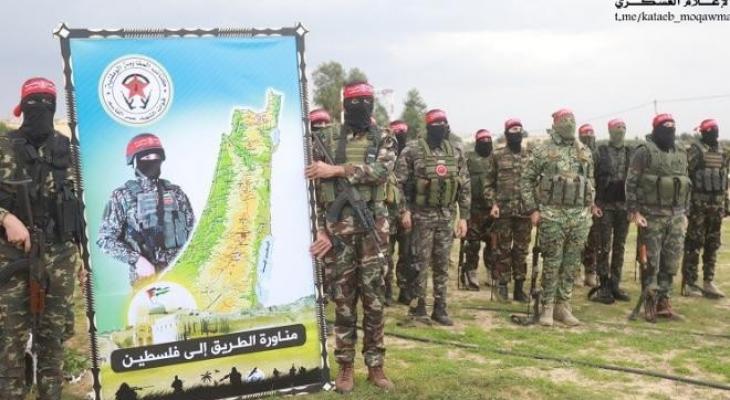 "المقاومة الوطنية" تُنفّذ مناورة عسكرية على الحدود الشمالية لقطاع غزّة