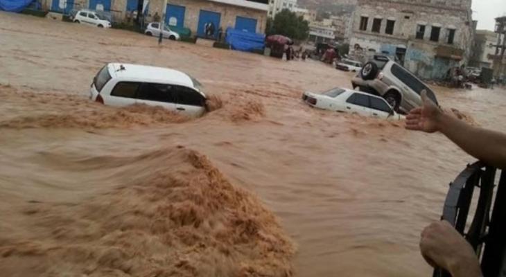 وفيات نتيجة الأمطار الغزيرة وتدفق السيول في اليمن