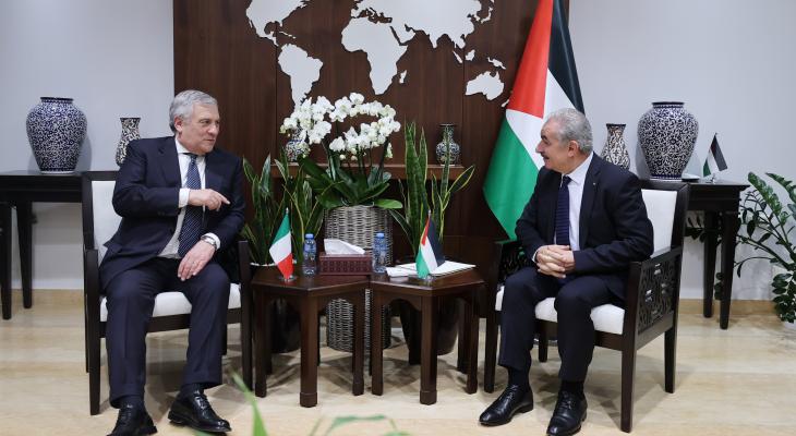 اشتية يطالب إيطاليا بالأخذ بزمام المبادرة والاعتراف بدولة فلسطين