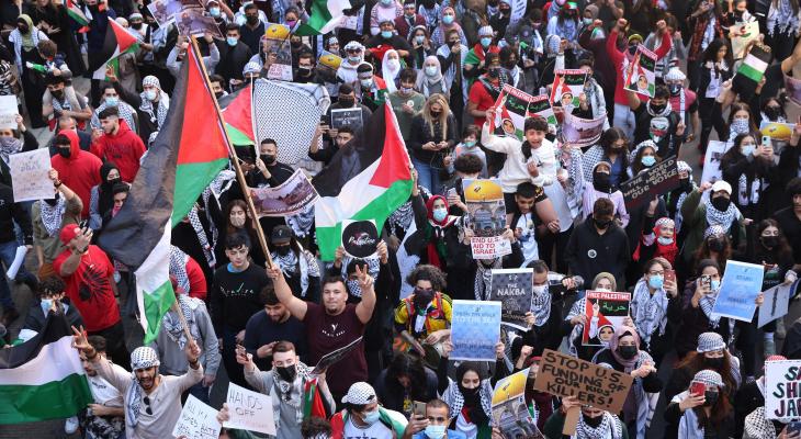 تظاهرات تضامنية مع فلسطين في أمريكا