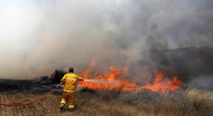 العبري: اندلاع حريق كبير في "غلاف غزة"
