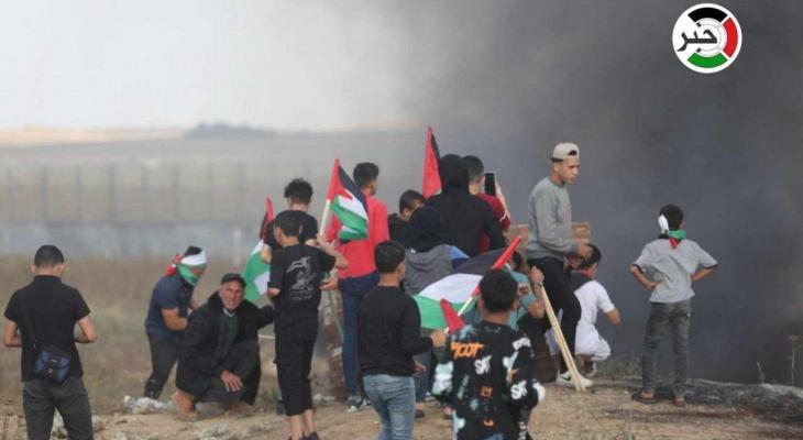 تظاهرات فلسطينية شرق قطا غزة