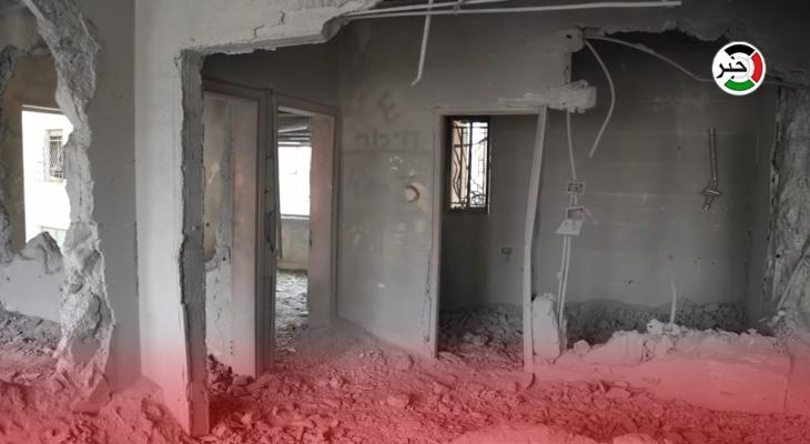 آثار هدم الاحتلال منزل الأسير إسلام فروخ في رام الله