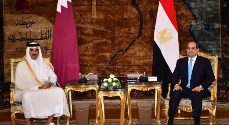 أمير قطر والسيسي.