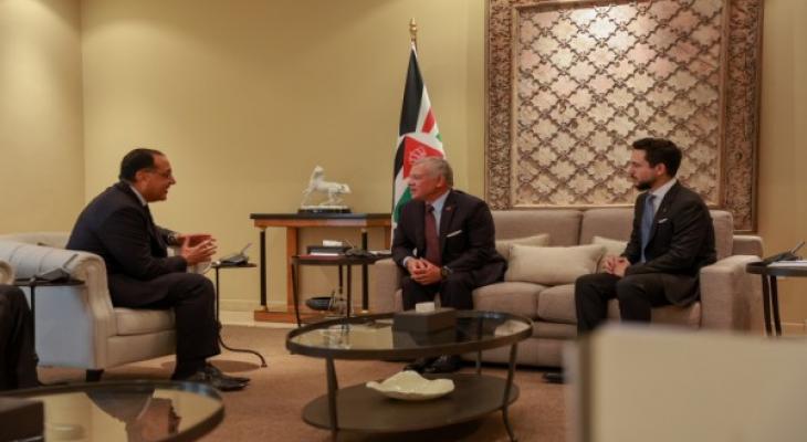 العاهل الأردني يستقبل رئيس الوزراء المصري