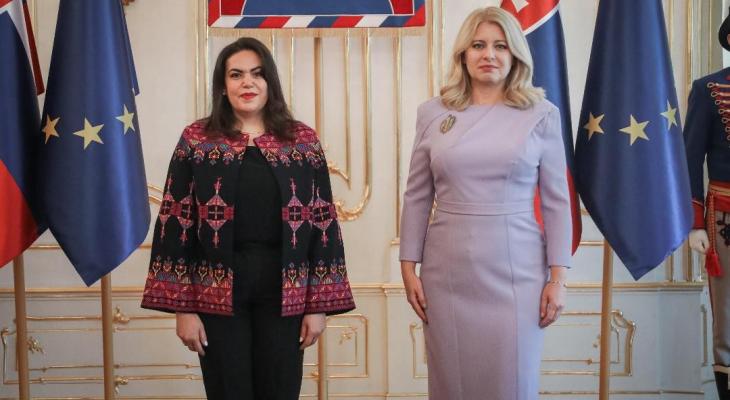 سفيرة فلسطين لدى سلوفاكيا تُقدم أوراق اعتمادها سفيرة مفوضة فوق العادة