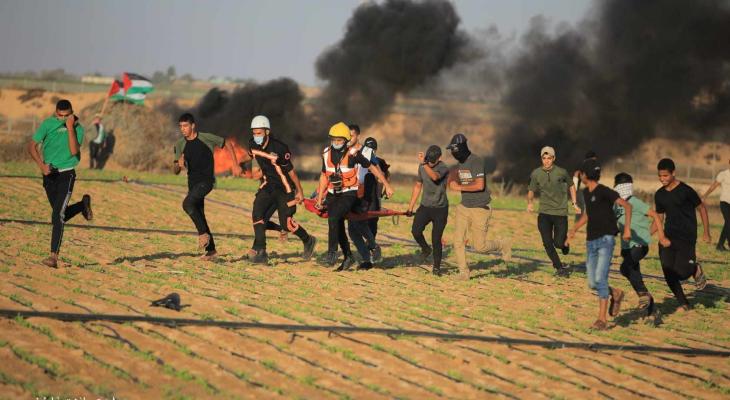 بالصور: الاحتلال يقمع التظاهرات السلمية شرق قطاع غزة