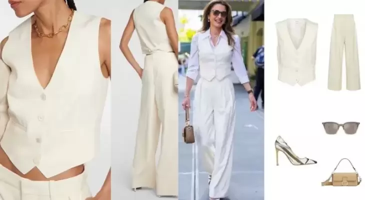 الملكة رانيا تتألق بصيحة الجيليه "Vest" باللون الأبيض في نيويورك
