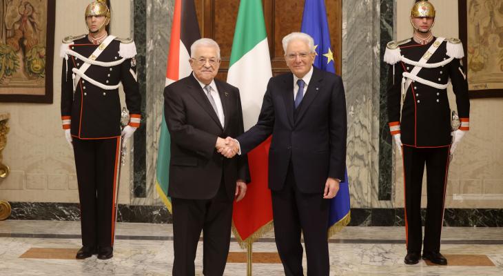 الرئيس عباس ونظيره الايطالي