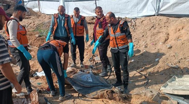 انتشال جثة في مدينة غزة