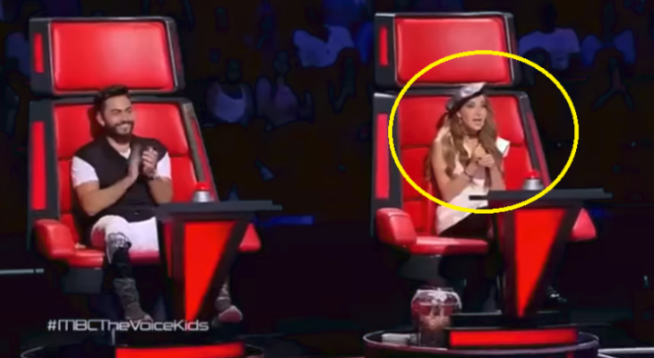 شاهدوا : رد فعل نانسي عجرم على اصغر مشتركة في the Voice Kids