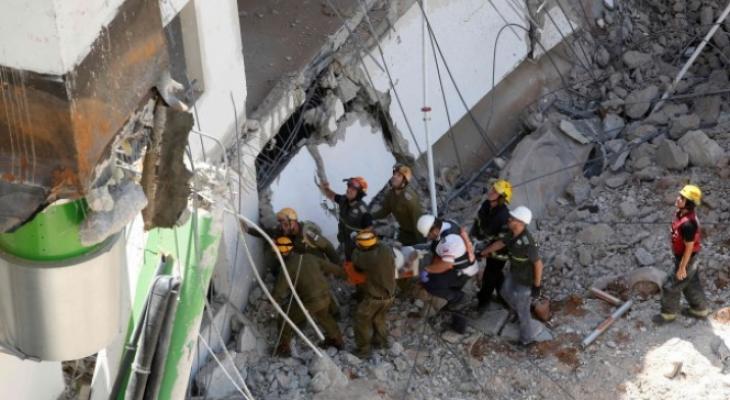 انهيار مبنى قيد الانشاء في الخليل