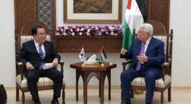 تفاصيل لقاء الرئيس عباس مع رئيس الجمعية الوطنية الكورية