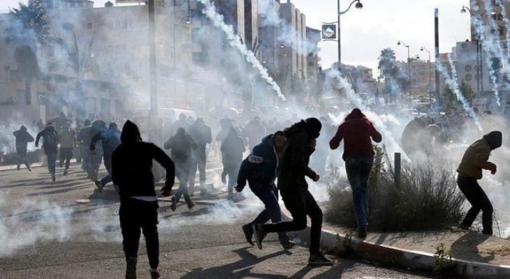 إصابات جراء قمع الاحتلال لمسيرة سلمية جنوب نابلس