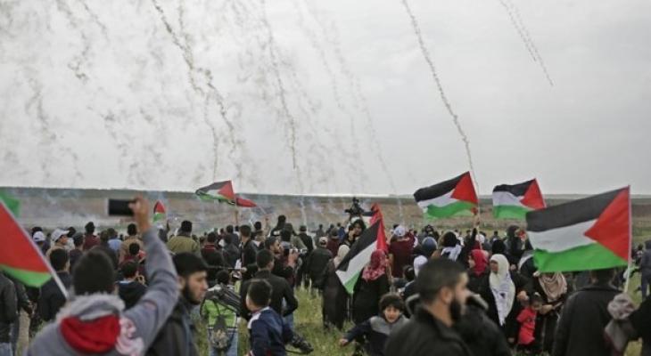  إصابة شاب جراء قمع الاحتلال للمتظاهرين شرق غزّة