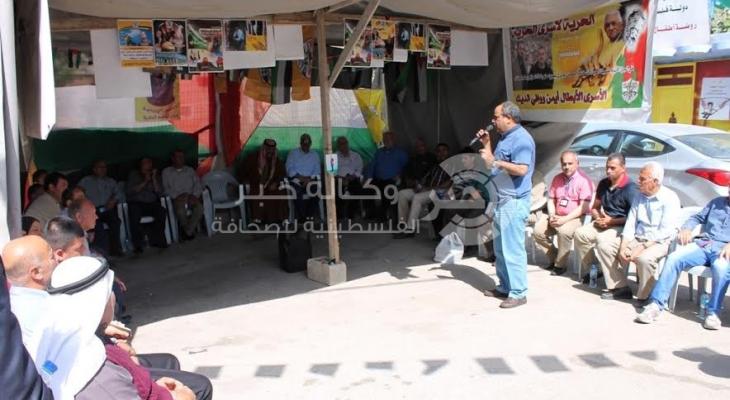 بالصور: محافظة سلفيت تنظم زيارة لخيمة التضامن مع الأسرى 
