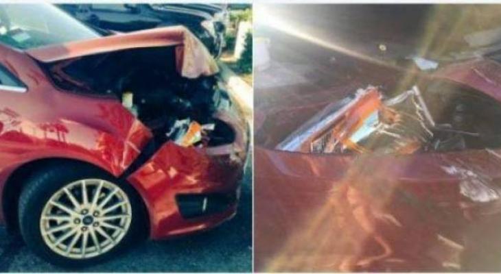 بالصور : فنانة سورية تنجو من الموت بأعجوبة بعد تعرضها لحادث سير!