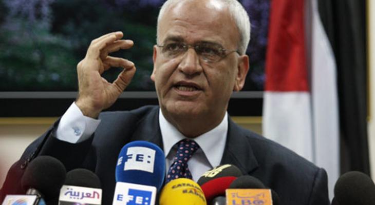 عريقات لا يمكن إنجاز السلام بتشجيع إسرائيل على إطالة أمد احتلالها ونظام الأبارتهايد.jpg