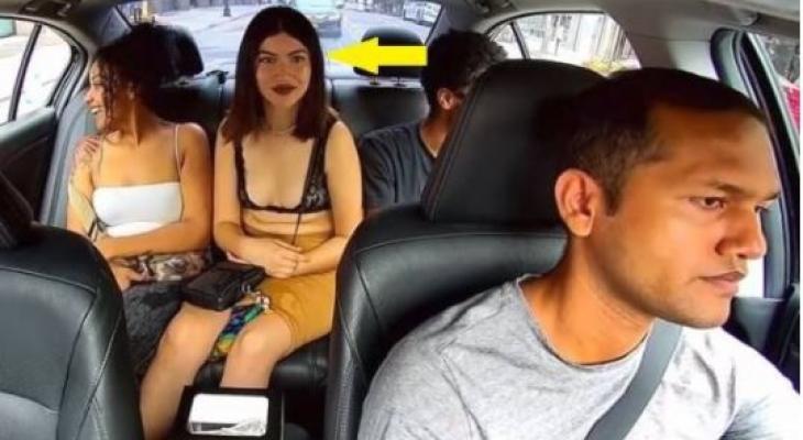 شاهدوا بالفيديو :  لفتاة تخدع سائق تاكسي بهذا الفعل المشين!
