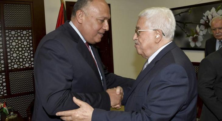 شكري يؤكد أهمية استمرار التنسيق المصري الفلسطيني بقيادة الرئيس عباس.jpg