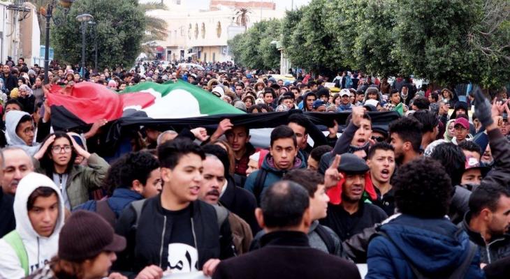 مسيرات الضغب تجوب شوارع "تونس" رفضاً لقرار ترامب بشأن القدس