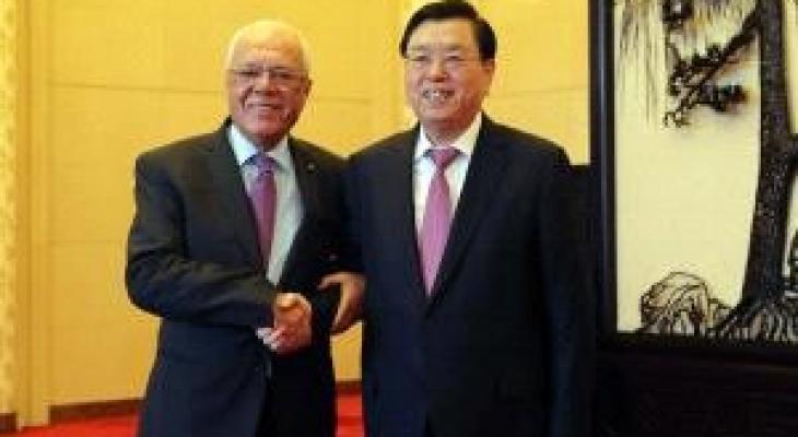 عبد الرحيم يطلع رئيس اللجنة الدائمة لمجلس نواب الصين على آخر التطورات الفلسطينية.jpg