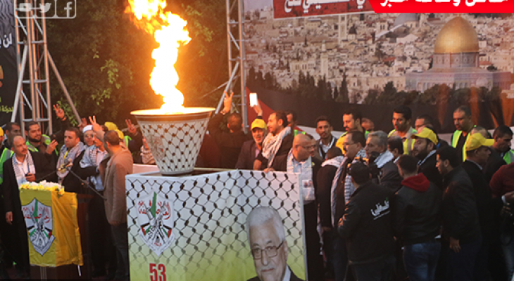 بالفيديو والصور: "فتح" توقد شعلة انطلاقتها الـ"53" بغزة